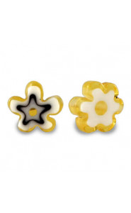 Millefiori beads flower 5-6x3mm - Yellow